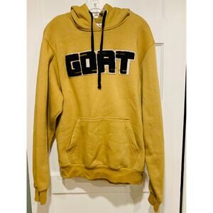Yellow "GOAT" Hoodie Sweatshirt by SneakGallery Men Size Large